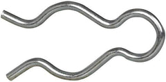 Made in USA - 21/32" Groove, 1-13/16" Long, Zinc-Plated Spring Steel Hair Pin Clip - 0.093" Clip Diam, 3/4" Shaft Diam, Grade 2 - USA Tool & Supply