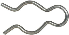 Made in USA - 25/32" Groove, 2-5/64" Long, Zinc-Plated Spring Steel Hair Pin Clip - 0.105" Clip Diam, 7/8" Shaft Diam, Grade 2 - USA Tool & Supply