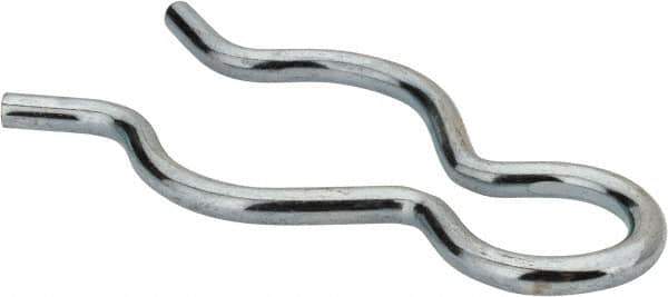 Made in USA - 7/8" Groove, 2-9/32" Long, Zinc-Plated Spring Steel Hair Pin Clip - 1/8" Clip Diam, 1" Shaft Diam, Grade 2 - USA Tool & Supply