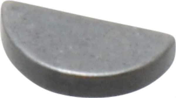 Made in USA - #202-1/2 Standard Woodruff Key - 5/16" Long x 1/16" Wide, Steel - USA Tool & Supply