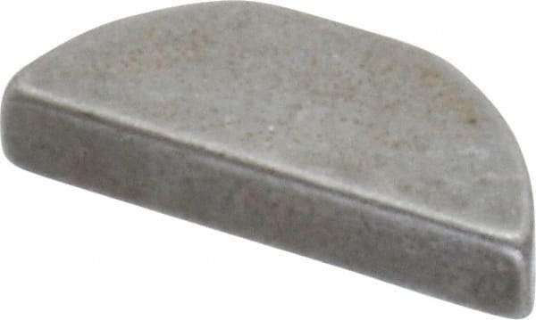 Made in USA - #405 Standard Woodruff Key - 5/8" Long x 1/8" Wide, Steel - USA Tool & Supply