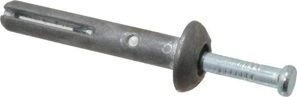 Powers Fasteners - 1/4" Diam, 1/4" Drill, 1-1/2" OAL, 1-7/8" Min Embedment Hammer Drive Concrete Anchor - Steel (Drive Pin)/Zamac Alloy (Body), Zinc-Plated Finish, Mushroom Head - USA Tool & Supply