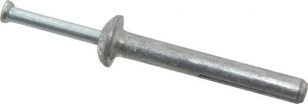 Powers Fasteners - 1/4" Diam, 1/4" Drill, 2" OAL, 2-5/8" Min Embedment Hammer Drive Concrete Anchor - Steel (Drive Pin)/Zamac Alloy (Body), Zinc-Plated Finish, Mushroom Head - USA Tool & Supply