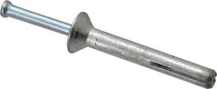 Powers Fasteners - 1/4" Diam, 1/4" Drill, 2" OAL, 7/8" Min Embedment Hammer Drive Concrete Anchor - Steel (Drive Pin)/Zamac Alloy (Body), Zinc-Plated Finish, Flat Head - USA Tool & Supply