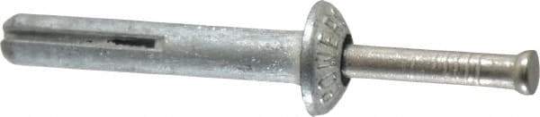 Powers Fasteners - 1/4" Diam, 1/4" Drill, 1-1/2" OAL, 1-1/8" Min Embedment Hammer Drive Concrete Anchor - Stainless Steel (Drive Pin)/Zamac Alloy (Body), Zinc-Plated Finish, Mushroom Head - USA Tool & Supply