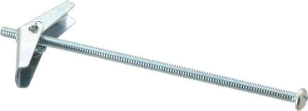 Powers Fasteners - 3/16" Screw, 3/16" Diam, 5" Long, Toggle Bolt Drywall & Hollow Wall Anchor - 1/2" Drill, Zinc Plated, Steel, Grade Zamac 7, Use in Drywall & Wallboard - USA Tool & Supply