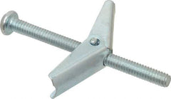 Powers Fasteners - 1/4" Screw, 1/4" Diam, 3" Long, Toggle Bolt Drywall & Hollow Wall Anchor - 5/8" Drill, Zinc Plated, Steel, Grade Zamac 7, Use in Drywall & Wallboard - USA Tool & Supply