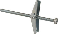 Powers Fasteners - 3/16" Screw, 3/16" Diam, 4" Long, Toggle Bolt Drywall & Hollow Wall Anchor - 1/2" Drill, Zinc Plated, Steel, Grade Zamac 7, Use in Drywall & Wallboard - USA Tool & Supply