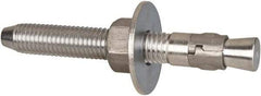 Powers Fasteners - 5/8" Diam, 5/8" Drill, 5" OAL, Wedge Expansion Concrete Anchor - 304 Stainless Steel, Hex Nut Head, Hex Drive, 3-1/2" Thread Length - USA Tool & Supply