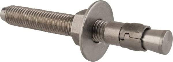 Powers Fasteners - 3/4" Diam, 3/4" Drill, 6-1/4" OAL, Wedge Expansion Concrete Anchor - 304 Stainless Steel, Hex Nut Head, Hex Drive, 4-3/8" Thread Length - USA Tool & Supply