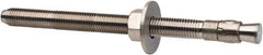 Powers Fasteners - 3/4" Diam, 3/4" Drill, 10" OAL, 1-1/8" Min Embedment Wedge Expansion Concrete Anchor - 304 Stainless Steel, Hex Nut Head, Hex Drive, 8-1/8" Thread Length - USA Tool & Supply