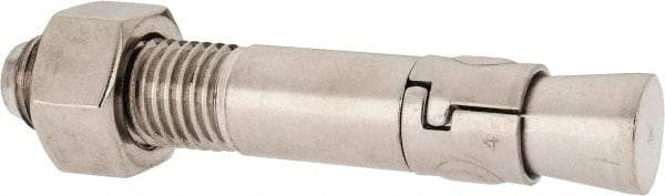 Powers Fasteners - 1" Diam, 1" Drill, 6" OAL, 1-5/8" Min Embedment Wedge Expansion Concrete Anchor - 304 Stainless Steel, Hex Nut Head, Hex Drive, 2-3/8" Thread Length - USA Tool & Supply