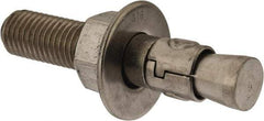 Powers Fasteners - 3/4" Diam, 3/4" Drill, 4-1/4" OAL, 1-1/4" Min Embedment Wedge Expansion Concrete Anchor - 316 Stainless Steel, Hex Nut Head, Hex Drive, 2-3/8" Thread Length - USA Tool & Supply