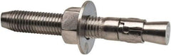 Powers Fasteners - 3/4" Diam, 3/4" Drill, 5-1/2" OAL, 1-1/4" Min Embedment Wedge Expansion Concrete Anchor - 316 Stainless Steel, Hex Nut Head, Hex Drive, 3-5/8" Thread Length - USA Tool & Supply