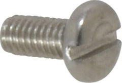 Value Collection - M3x0.50 Metric Coarse, 6mm Length Under Head Slotted Drive Machine Screw - Pan Head, Grade 18-8 Stainless Steel, Uncoated, Without Washer - USA Tool & Supply