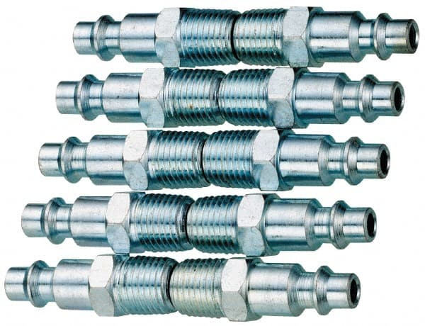 Value Collection - 10 Piece 1/4" Body 1/4 NPT 215 psi Steel ARO Pneumatic Coupling Plug Set - USA Tool & Supply