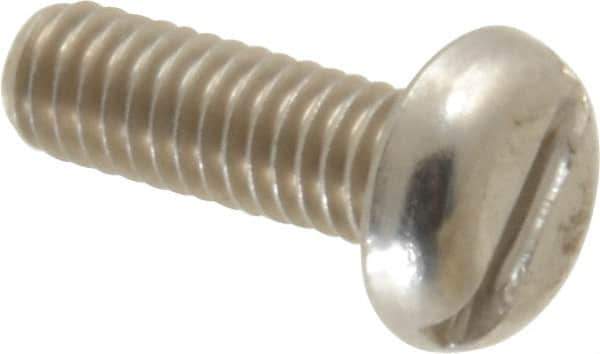 Value Collection - M4x0.70 Metric Coarse, 12mm Length Under Head Slotted Drive Machine Screw - Pan Head, Grade 18-8 Stainless Steel, Uncoated, Without Washer - USA Tool & Supply