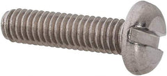 Value Collection - M4x0.70 Metric Coarse, 16mm Length Under Head Slotted Drive Machine Screw - Pan Head, Grade 18-8 Stainless Steel, Uncoated, Without Washer - USA Tool & Supply