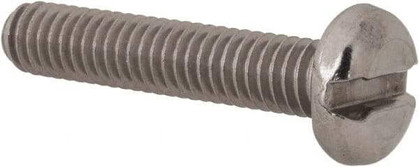 Value Collection - M4x0.70 Metric Coarse, 20mm Length Under Head Slotted Drive Machine Screw - Pan Head, Grade 18-8 Stainless Steel, Uncoated, Without Washer - USA Tool & Supply
