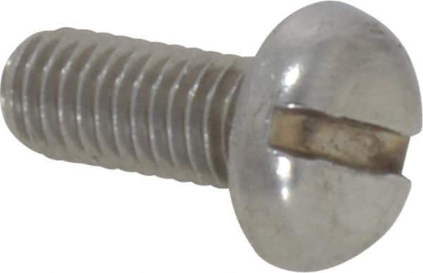 Value Collection - M5x0.80 Metric Coarse, 12mm Length Under Head Slotted Drive Machine Screw - Pan Head, Grade 18-8 Stainless Steel, Uncoated, Without Washer - USA Tool & Supply