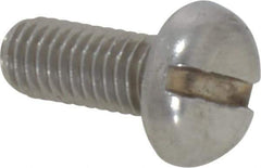 Value Collection - M5x0.80 Metric Coarse, 12mm Length Under Head Slotted Drive Machine Screw - Pan Head, Grade 18-8 Stainless Steel, Uncoated, Without Washer - USA Tool & Supply