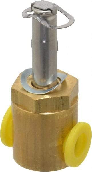 Parker - 1/4" Port, Two Way, Direct Acting, Brass Solenoid Valve - Normally Closed, 360 Max PSI, NBR Seal - USA Tool & Supply