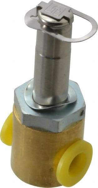 Parker - 1/4" Port, Two Way, Direct Acting, Brass Solenoid Valve - Normally Closed, 300 Max PSI, NBR Seal - USA Tool & Supply
