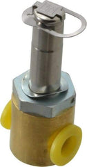Parker - 1/4" Port, Two Way, Direct Acting, Brass Solenoid Valve - Normally Closed, 300 Max PSI, NBR Seal - USA Tool & Supply