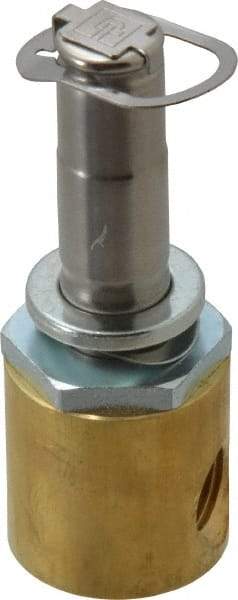 Parker - 1/4" Port, Two Way, Direct Acting, Brass Solenoid Valve - Normally Open, 130 Max PSI, NBR Seal - USA Tool & Supply
