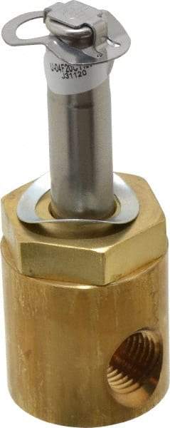 Parker - 1/4" Port, Two Way, Direct Acting, Brass Solenoid Valve - Normally Closed, 150 Max PSI, NBR Seal - USA Tool & Supply