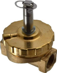 Parker - 3/4" Port, Two Way, Piloted Diaphragm, Brass Solenoid Valve - Normally Closed, 125 Max PSI, PTFE Seal - USA Tool & Supply