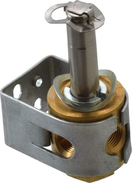 Parker - 1/8" Port, Three Way, Direct Acting, Brass Solenoid Valve - Normally Closed, 100 Max PSI, NBR Seal - USA Tool & Supply