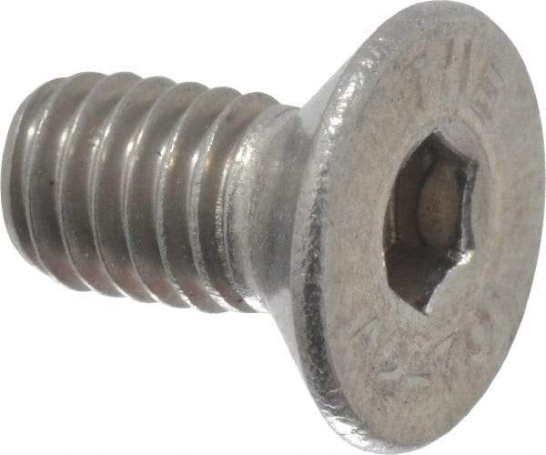 Value Collection - M6x1.00 Metric Coarse Hex Socket Drive, 90° Flat Screw - Grade 18-8 Stainless Steel, Fully Threaded, 12mm OAL - USA Tool & Supply