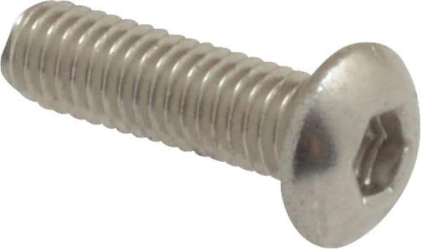 Value Collection - M3x0.50 Metric Coarse Hex Socket Drive, Button Screw - Grade 18-8 Stainless Steel, Fully Threaded, 10mm Length Under Head - USA Tool & Supply
