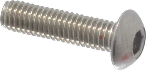 Value Collection - M3x0.50 Metric Coarse Hex Socket Drive, Button Screw - Grade 18-8 Stainless Steel, Fully Threaded, 12mm Length Under Head - USA Tool & Supply