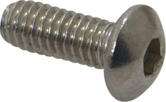 Value Collection - M4x0.70 Metric Coarse Hex Socket Drive, Button Screw - Grade 304, 18-8 & Austenitic A2 Stainless Steel, Uncoated, Fully Threaded, 10mm Length Under Head - USA Tool & Supply