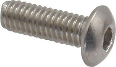 Value Collection - M4x0.70 Metric Coarse Hex Socket Drive, Button Screw - Grade 18-8 Stainless Steel, Fully Threaded, 12mm Length Under Head - USA Tool & Supply