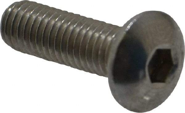 Value Collection - M5x0.80 Metric Coarse Hex Socket Drive, Button Screw - Grade 18-8 Stainless Steel, Fully Threaded, 16mm Length Under Head - USA Tool & Supply