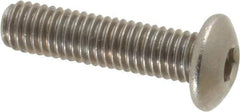 Value Collection - M5x0.80 Metric Coarse Hex Socket Drive, Button Screw - Grade 18-8 Stainless Steel, Fully Threaded, 20mm Length Under Head - USA Tool & Supply