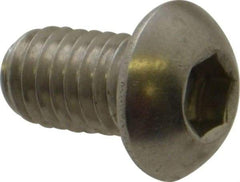 Value Collection - M6x1.00 Metric Coarse Hex Socket Drive, Button Screw - Grade 18-8 Stainless Steel, Fully Threaded, 10mm Length Under Head - USA Tool & Supply