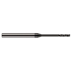 Square End Mill: 0.095'' Dia, 3/4'' LOC, 1/8'' Shank Dia, 2-1/2'' OAL, 3 Flutes, Solid Carbide Single End, Amorphous Diamond Finish, 30 ° Helix, Centercutting, RH Cut, RH Flute