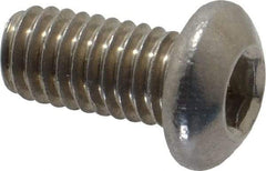 Value Collection - M6x1.00 Metric Coarse Hex Socket Drive, Button Screw - Grade 18-8 Stainless Steel, Fully Threaded, 12mm Length Under Head - USA Tool & Supply