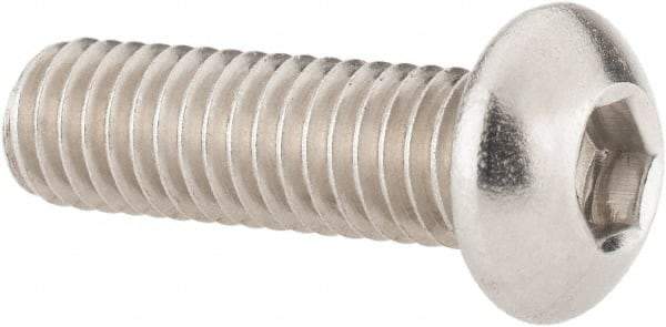 Value Collection - M6x1.00 Metric Coarse Hex Socket Drive, Button Screw - Grade 18-8 Stainless Steel, Fully Threaded, 20mm Length Under Head - USA Tool & Supply