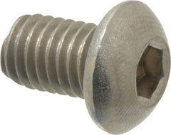 Value Collection - M8x1.25 Metric Coarse Hex Socket Drive, Button Screw - Grade 18-8 Stainless Steel, Fully Threaded, 12mm Length Under Head - USA Tool & Supply