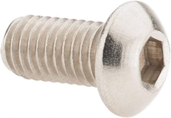 Value Collection - M8x1.25 Metric Coarse Hex Socket Drive, Button Screw - Grade 18-8 Stainless Steel, Fully Threaded, 16mm Length Under Head - USA Tool & Supply