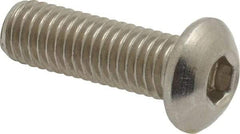 Value Collection - M8x1.25 Metric Coarse Hex Socket Drive, Button Screw - Grade 18-8 Stainless Steel, Fully Threaded, 25mm Length Under Head - USA Tool & Supply