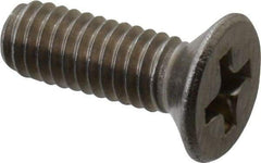 Value Collection - M4x0.70 Metric Coarse, 12mm OAL Phillips Drive Machine Screw - Flat Head, Grade 18-8 Stainless Steel, Uncoated, Without Washer - USA Tool & Supply