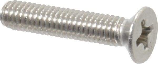 Value Collection - M4x0.70 Metric Coarse, 20mm OAL Phillips Drive Machine Screw - Flat Head, Grade 18-8 Stainless Steel, Uncoated, Without Washer - USA Tool & Supply