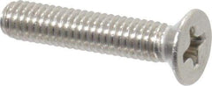 Value Collection - M4x0.70 Metric Coarse, 20mm OAL Phillips Drive Machine Screw - Flat Head, Grade 18-8 Stainless Steel, Uncoated, Without Washer - USA Tool & Supply