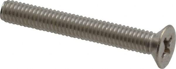 Value Collection - M4x0.70 Metric Coarse, 30mm OAL Phillips Drive Machine Screw - Flat Head, Grade 18-8 Stainless Steel, Uncoated, Without Washer - USA Tool & Supply